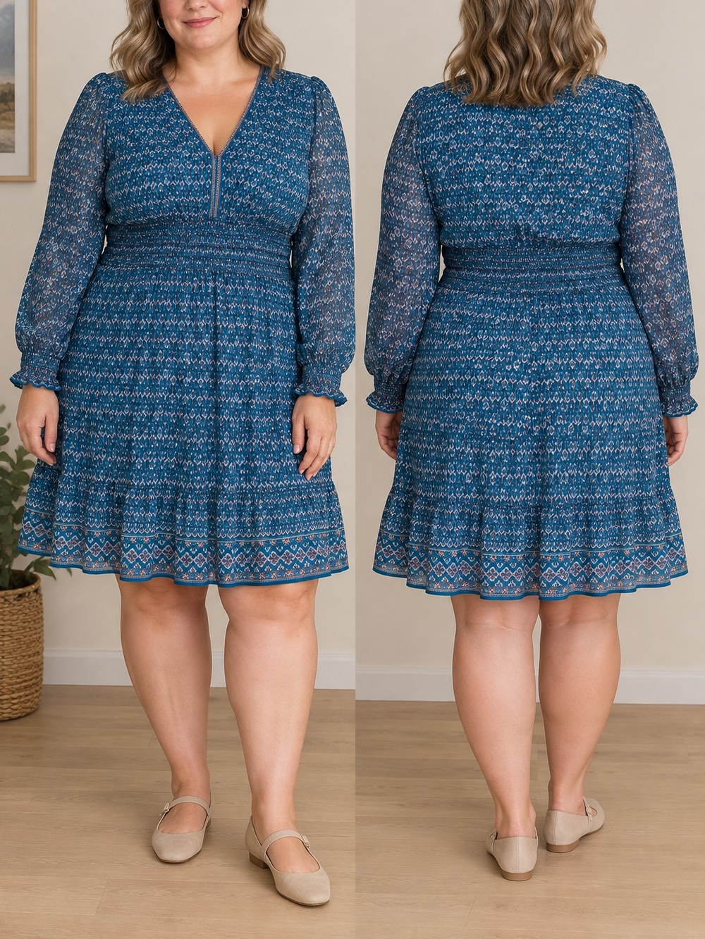 Teal Patterned Dress